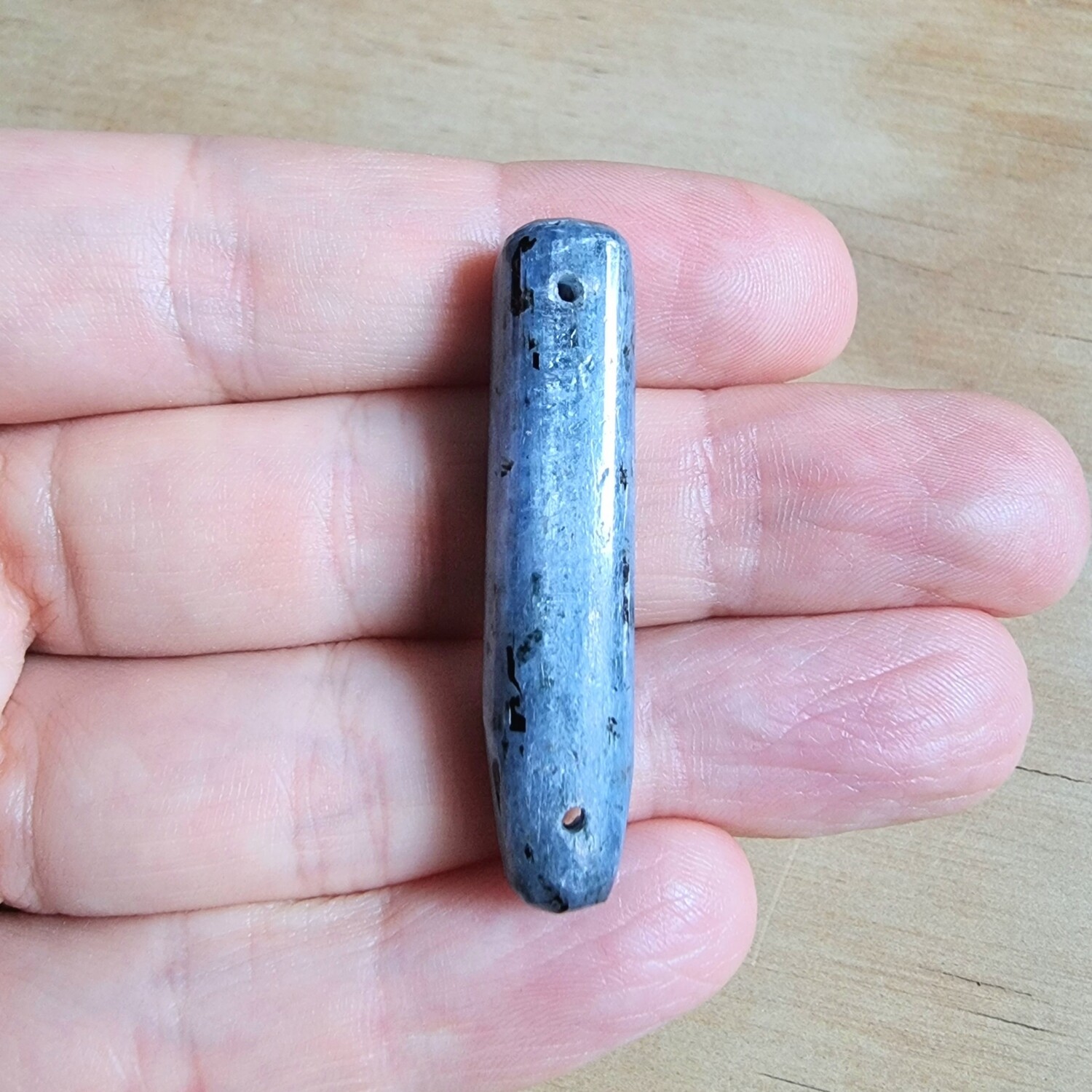 Blue Kyanite double end drilled Pendant for jewelry making or diy craft projects 8.1gr