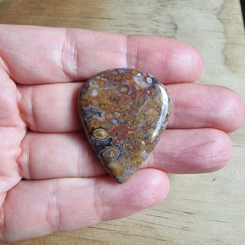 Plume Agate Cabochon / Pendant for jewelry making or diy craft projects 10.5gr