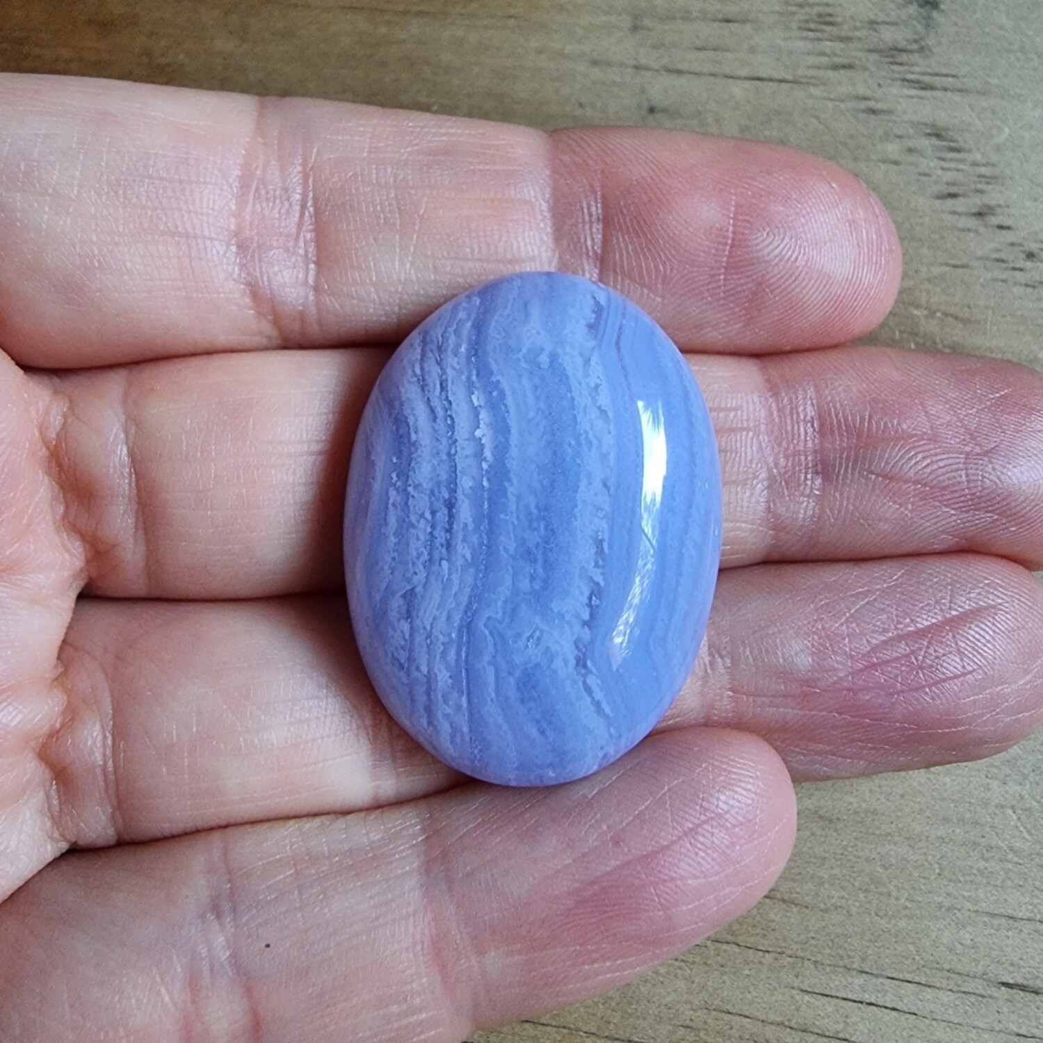 Blue Lace Agate Cabochon / Pendant for jewelry making or diy craft projects 12.6gr