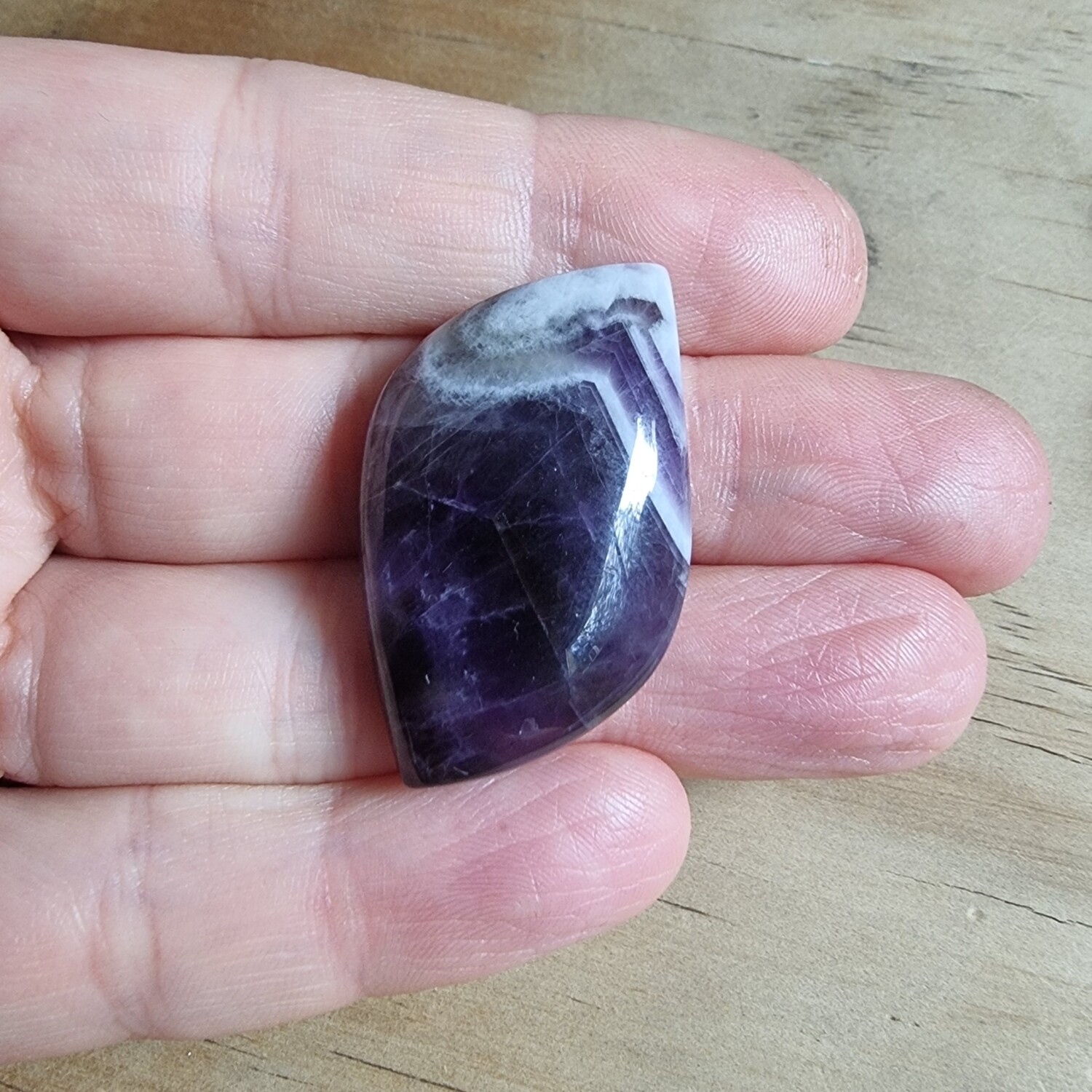 Chevron Amethyst Cabochon / Pendant for jewelry making or diy craft projects 12gr