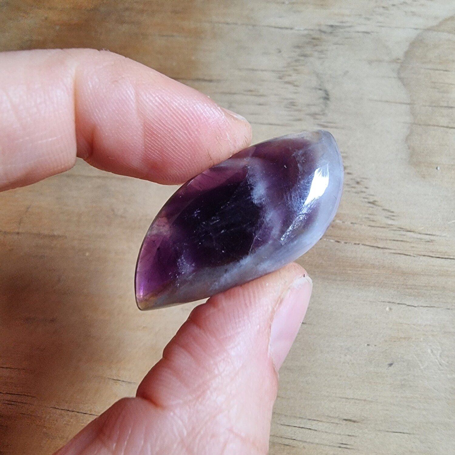 Chevron Amethyst Cabochon / Pendant for jewelry making or diy craft projects 7.9gr