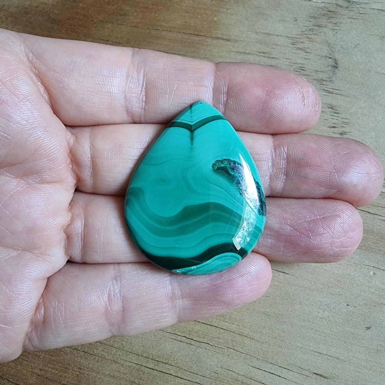 Malachite Cabochon / Pendant for jewelry making or diy craft projects 15.2gr