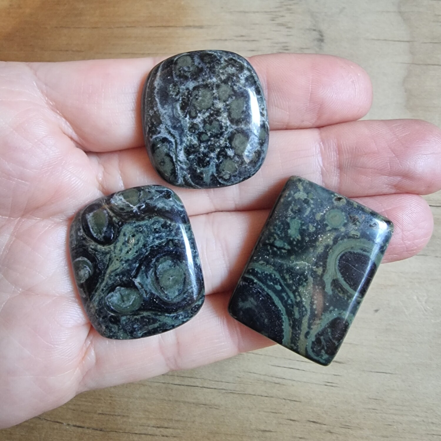 3 x Kambaba Jasper Cabochon lot / Pendant lot for jewelry making or diy craft projects 31.1gr