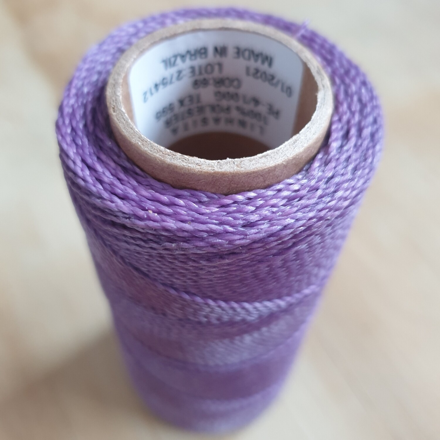 Cor #69 1mm Waxed Linhasita Thread 170m Spool - VIOLET