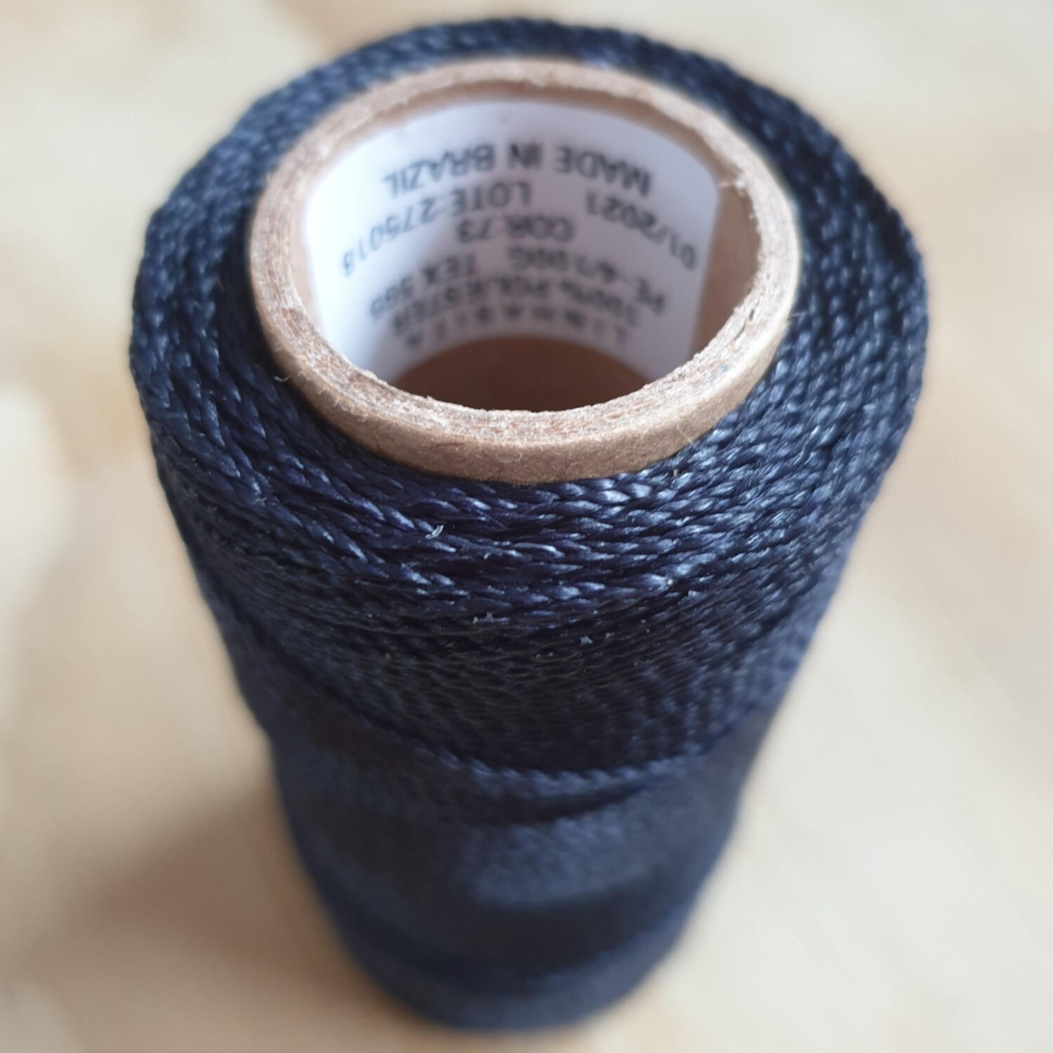 Cor #73 1mm Waxed Linhasita Thread 170m Spool - INDIGO / THIRD EYE