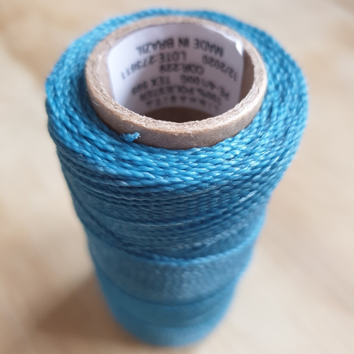 Cor #229 1mm Waxed Linhasita Thread 170m Spool - AQUA