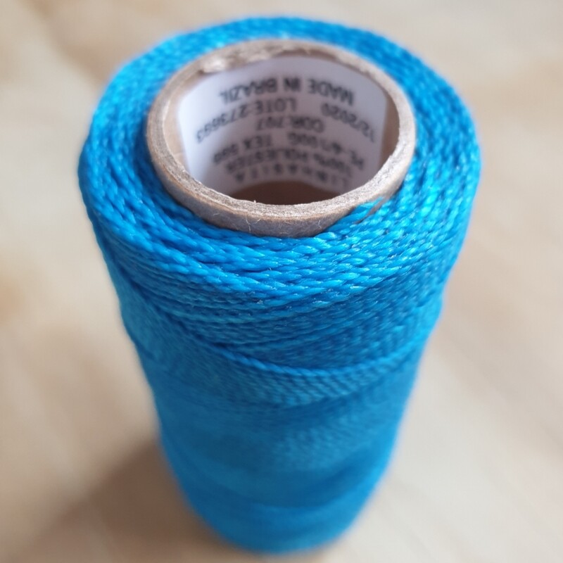 Cor #707 1mm Waxed Linhasita Thread 170m Spool - CELESTE BLUE