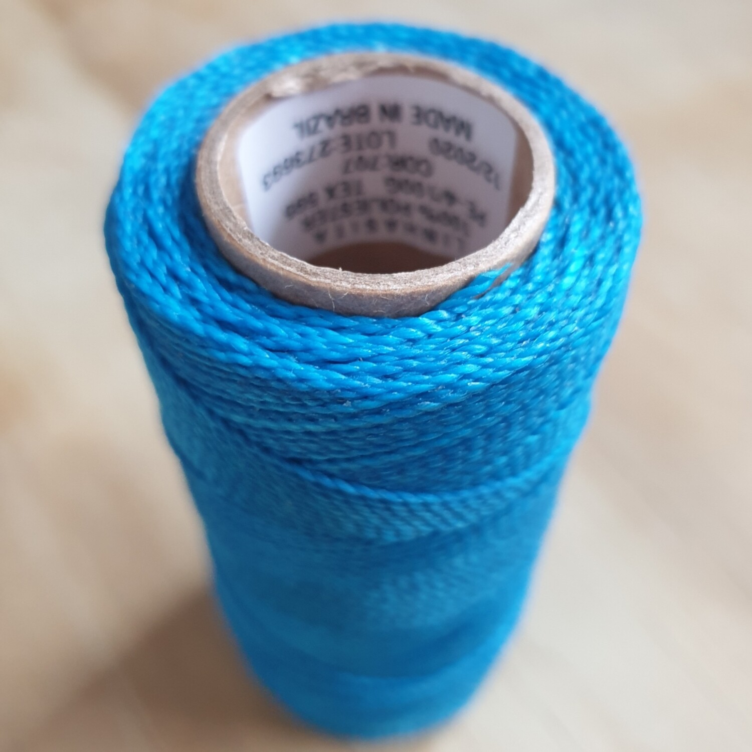 Cor #707 1mm Waxed Linhasita Thread 170m Spool - CELESTE BLUE