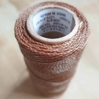 Cor #879 1mm Waxed Linhasita Thread 170m Spool - MEDIUM BROWN
