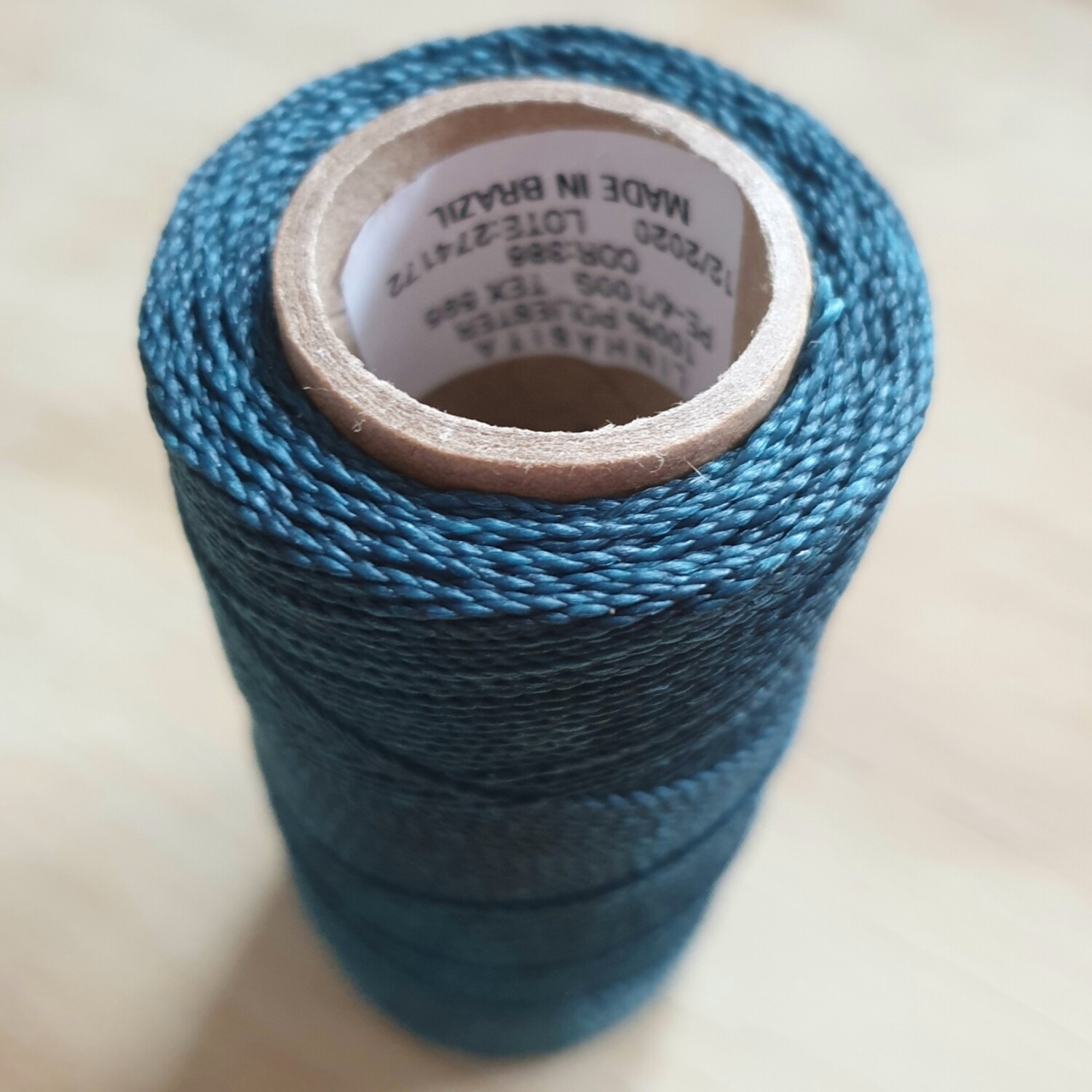 Cor #386 1mm Waxed Linhasita Thread 170m Spool - BOTTLE GREEN