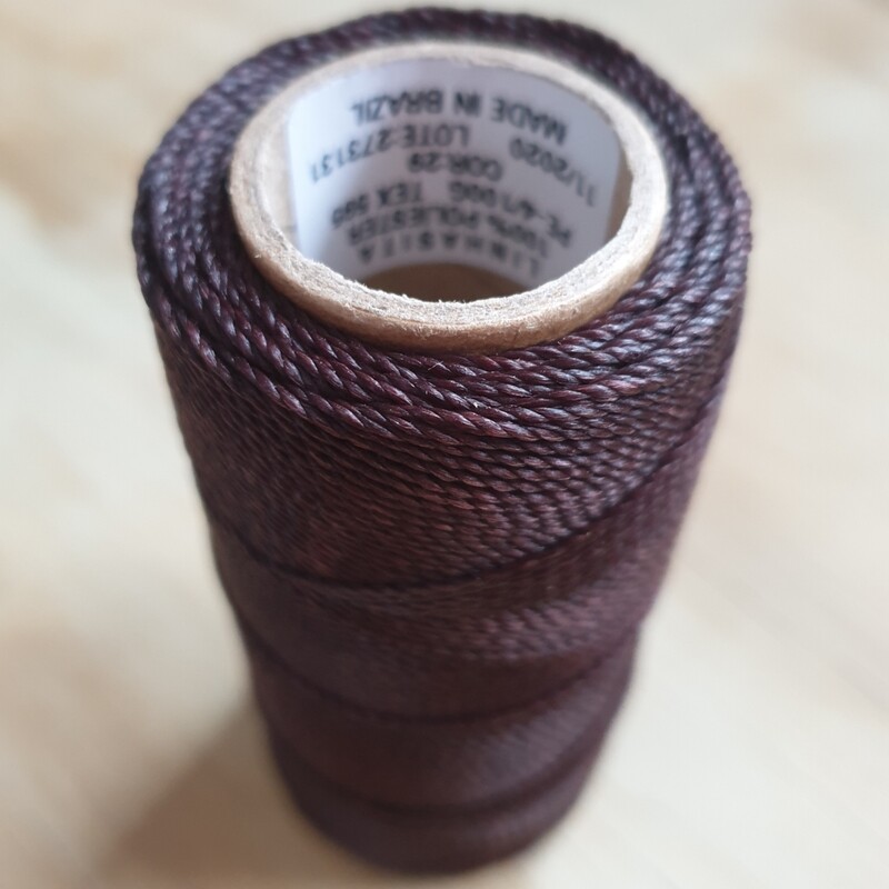 Cor #29 1mm Waxed Linhasita Thread 170m Spool - DARKEST BROWN