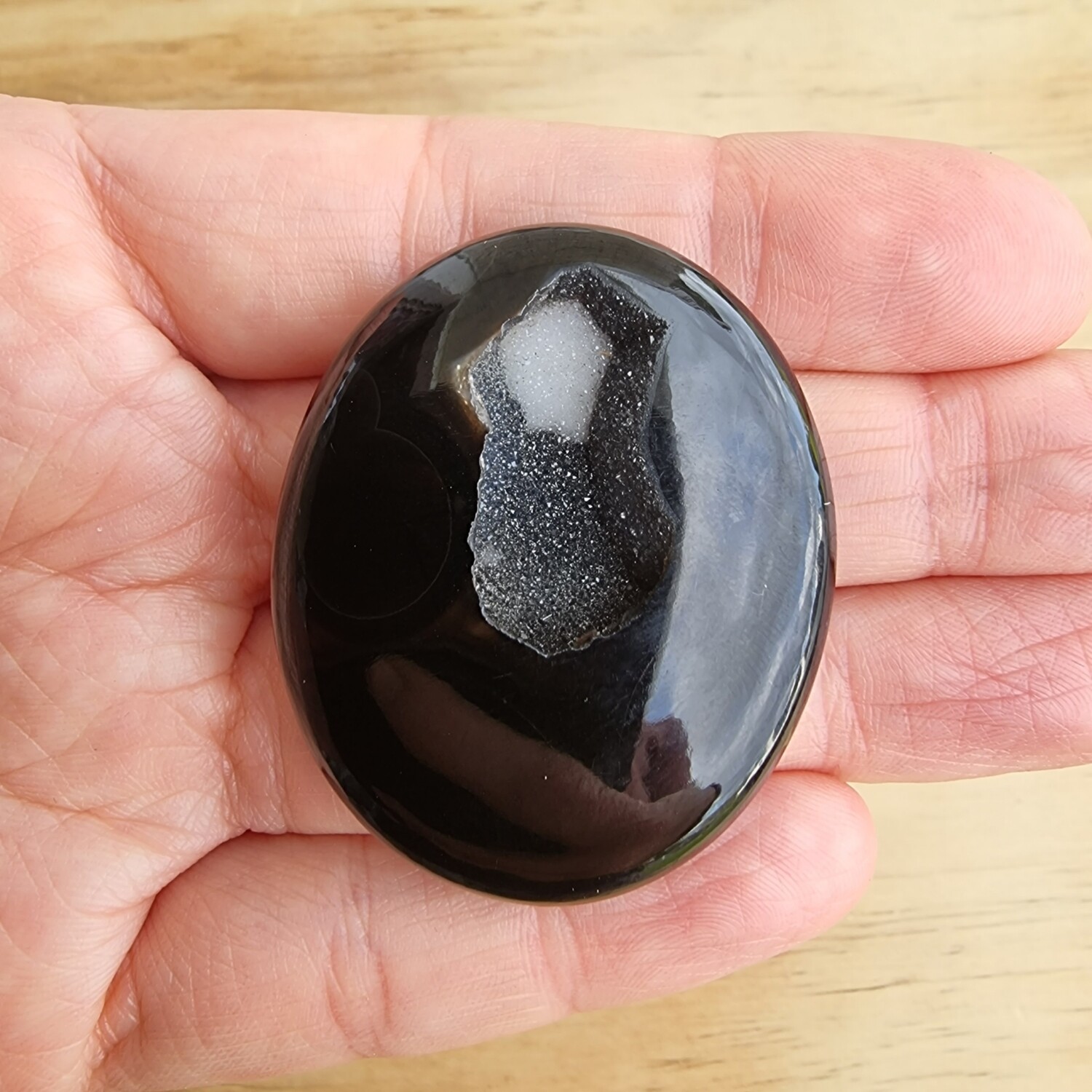 Druzy Onyx Cabochon / Pendant for jewelry making or diy craft projects 24.6gr