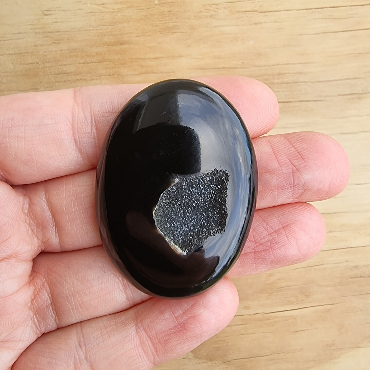 Druzy Onyx Cabochon / Pendant for jewelry making or diy craft projects 27.6gr