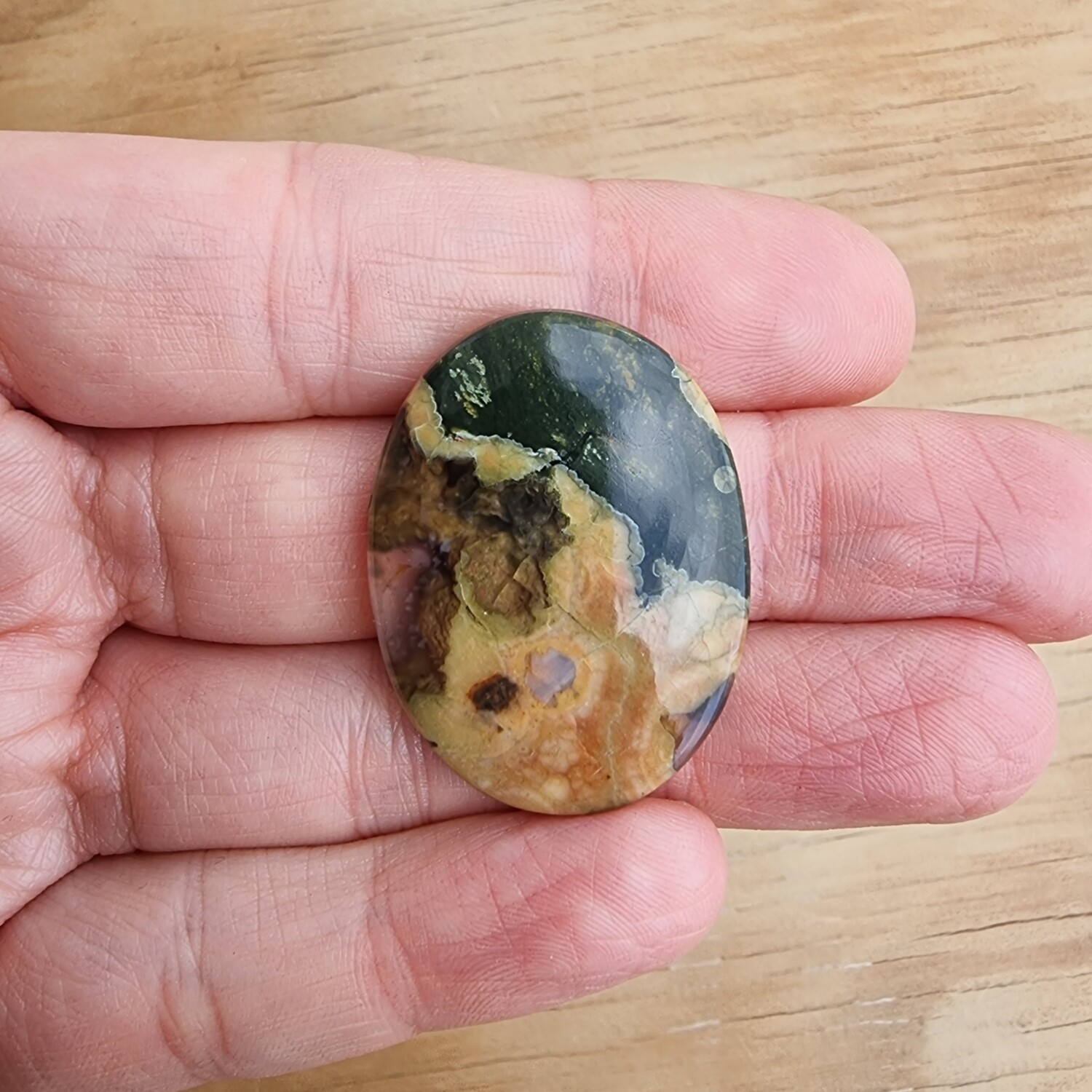 Rainforest Jasper Cabochon / Pendant for jewelry making or diy craft projects 7.6gr