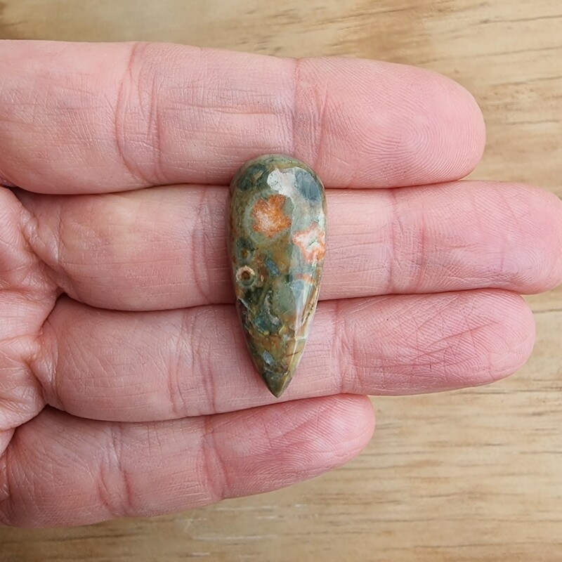 Rainforest Jasper Cabochon / Pendant for jewelry making or diy craft projects 3.9gr