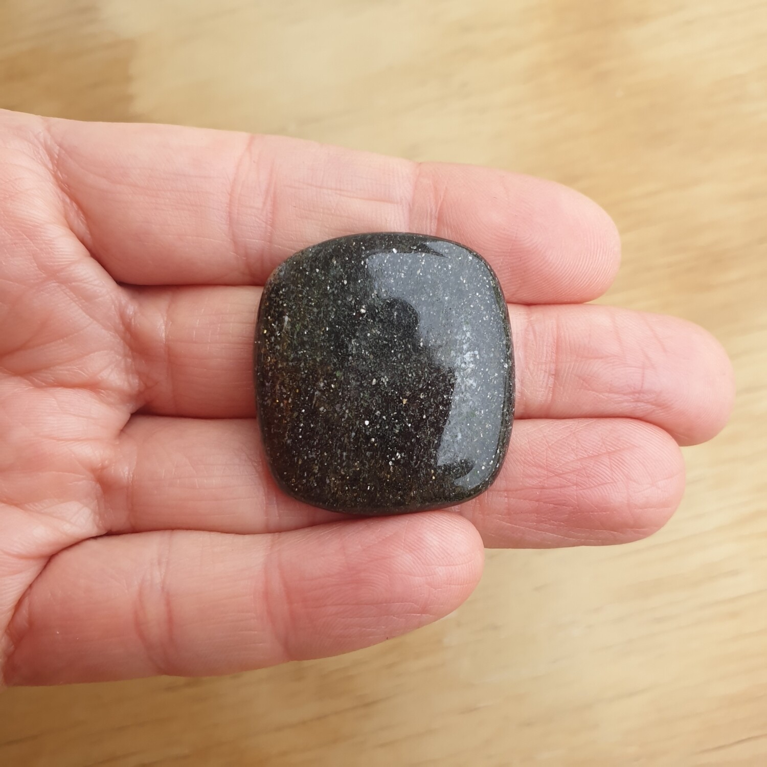 Black Sunstone Cabochon / Pendant for jewelry making or diy craft projects 16.5gr