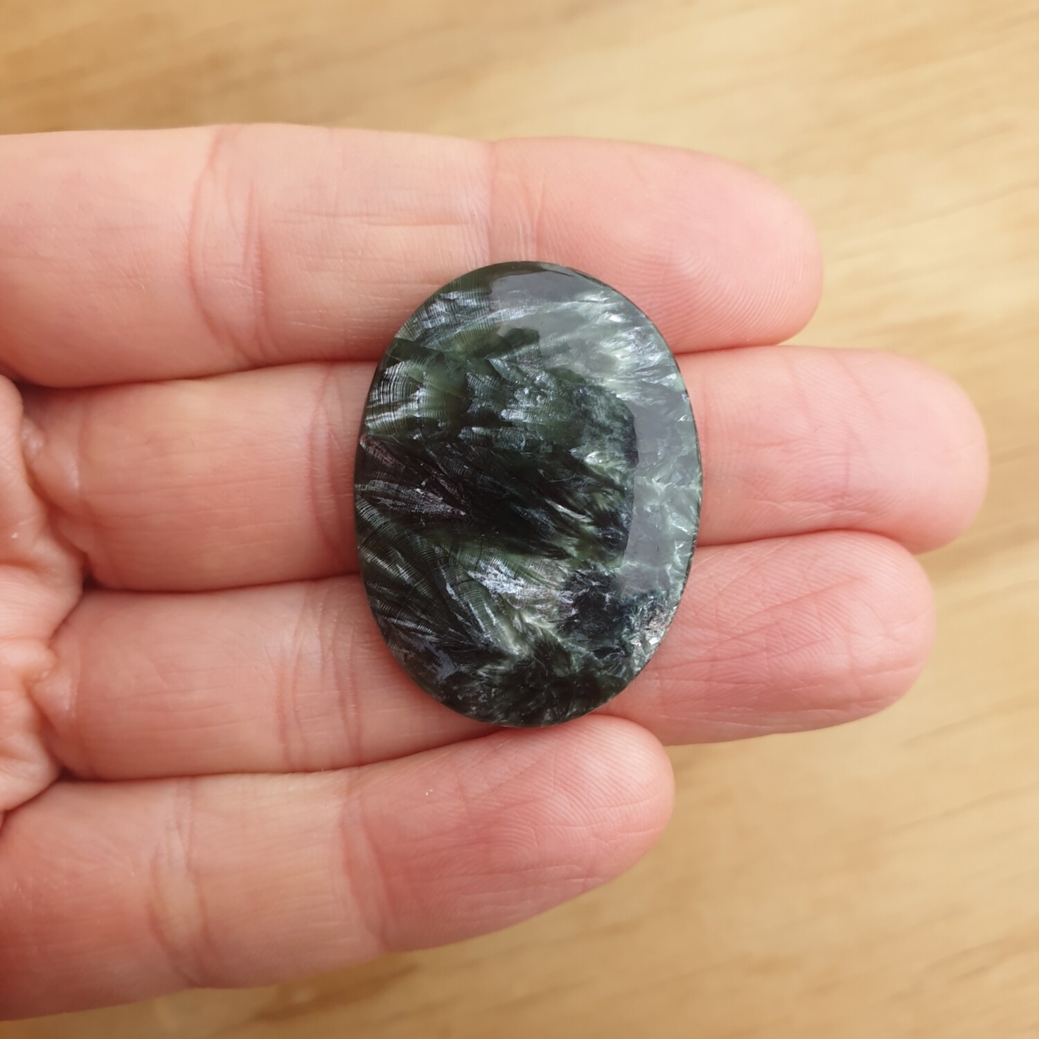 Seraphinite Cabochon / Pendant for jewelry making or diy craft projects 8.1gr