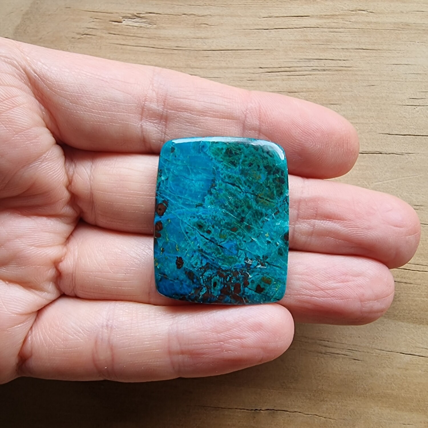 Peruvian Chrysocolla Cabochon / Pendant for jewelry making or diy craft projects 12.1gr