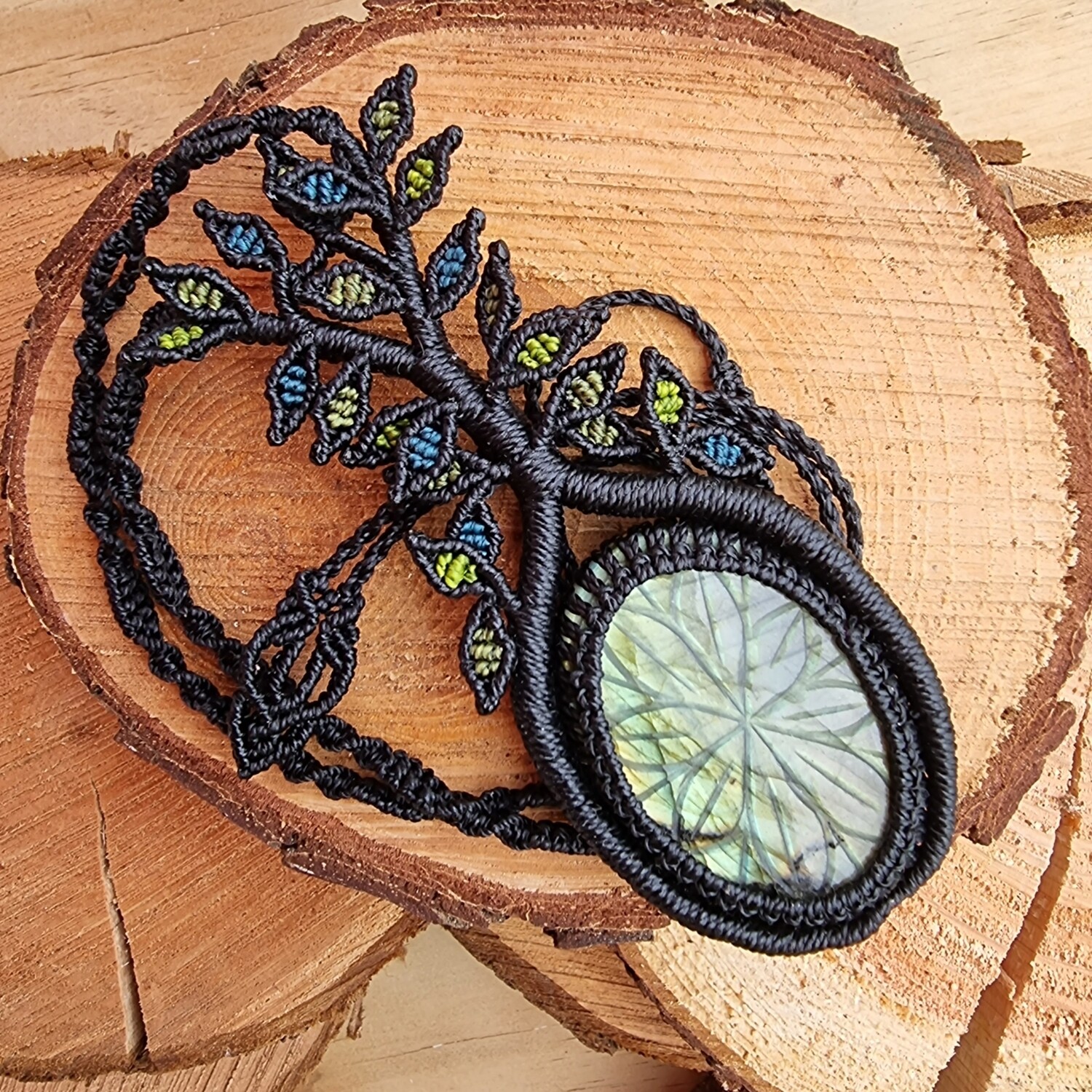 Tree of Life with Carved Labradorite Pendant