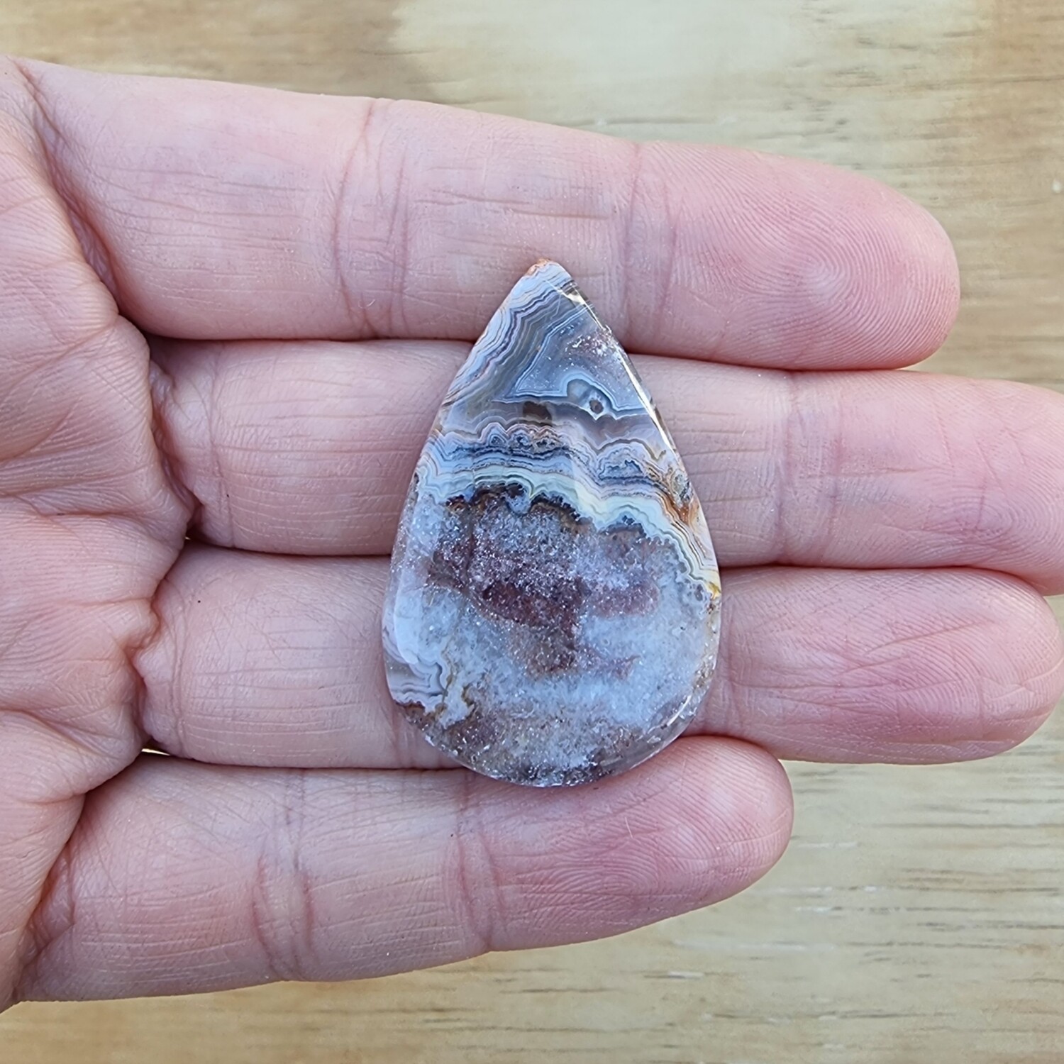 Crazy Lace Agate Cabochon / Pendant for jewelry making or diy craft projects 10.6gr