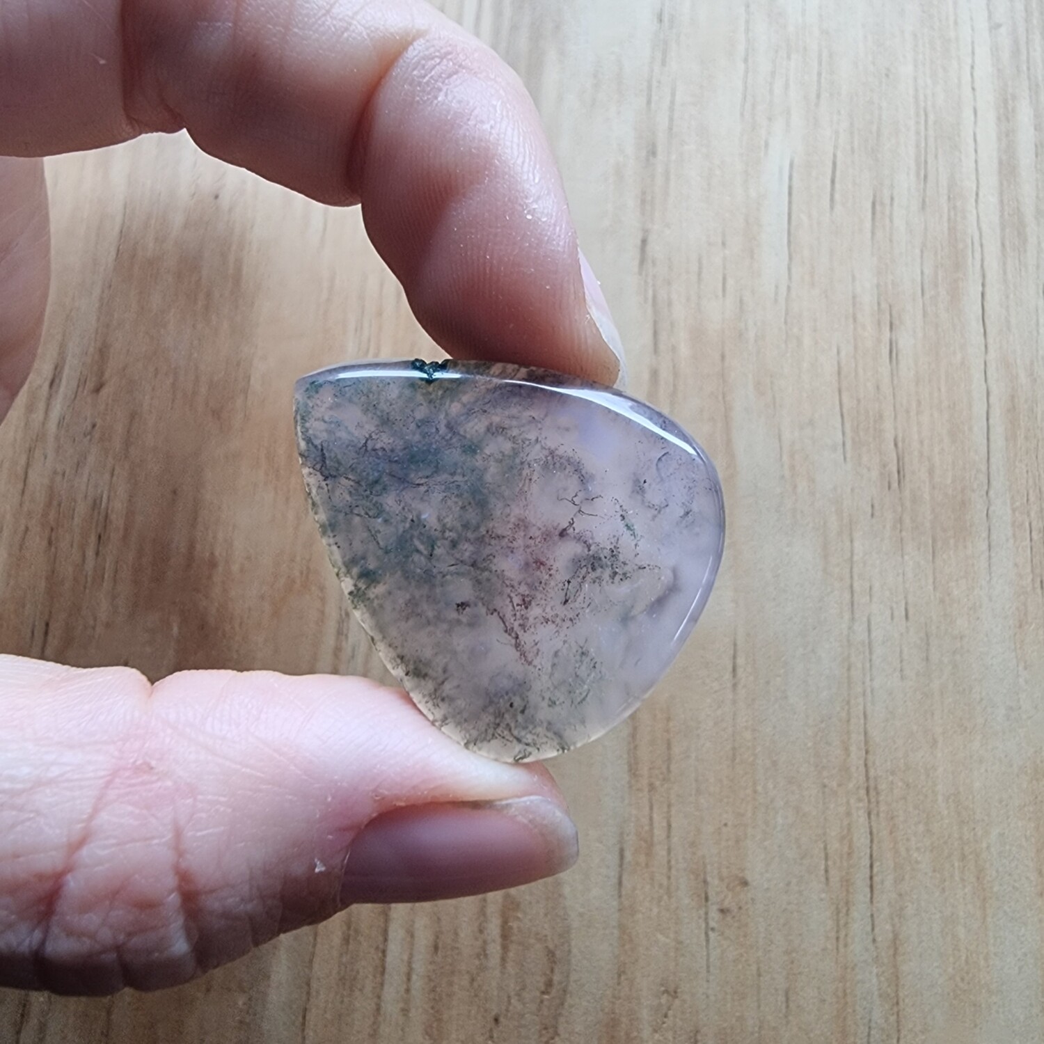 Moss Agate Cabochon / Pendant for jewelry making or diy craft projects 11gr