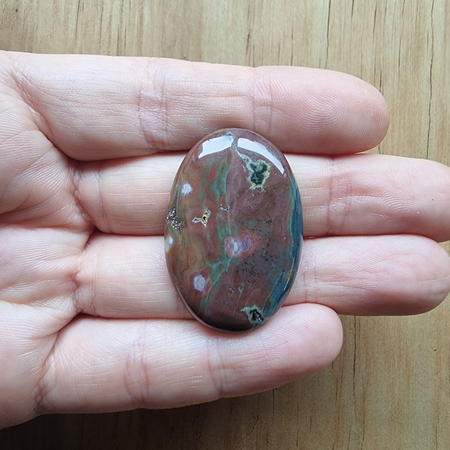 Ocean Jasper Cabochon / Pendant for jewelry making or diy craft projects 15.4gr