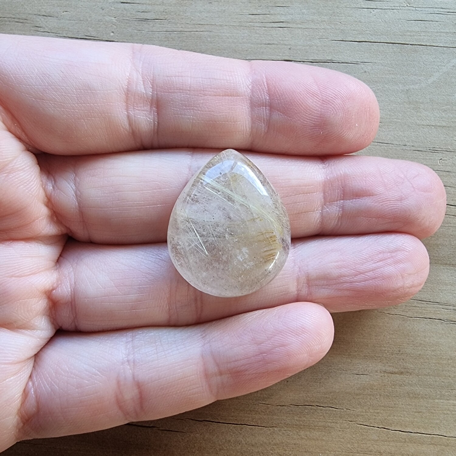 Golden Rutilated Quartz Cabochon / Pendant for jewelry making or diy craft projects 12.4gr