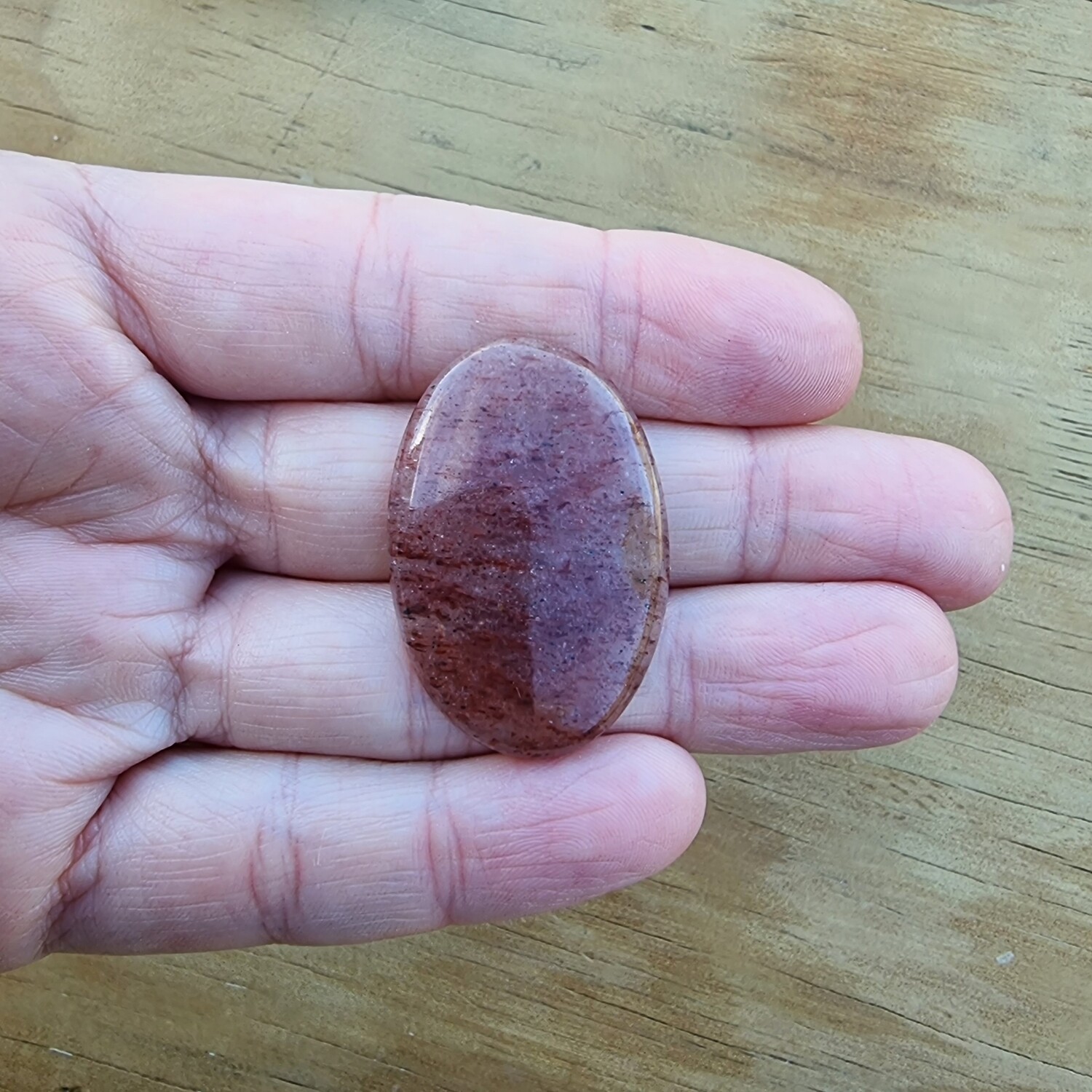 Strawberry Quartz Cabochon / Pendant for jewelry making or diy craft projects 8.4gr