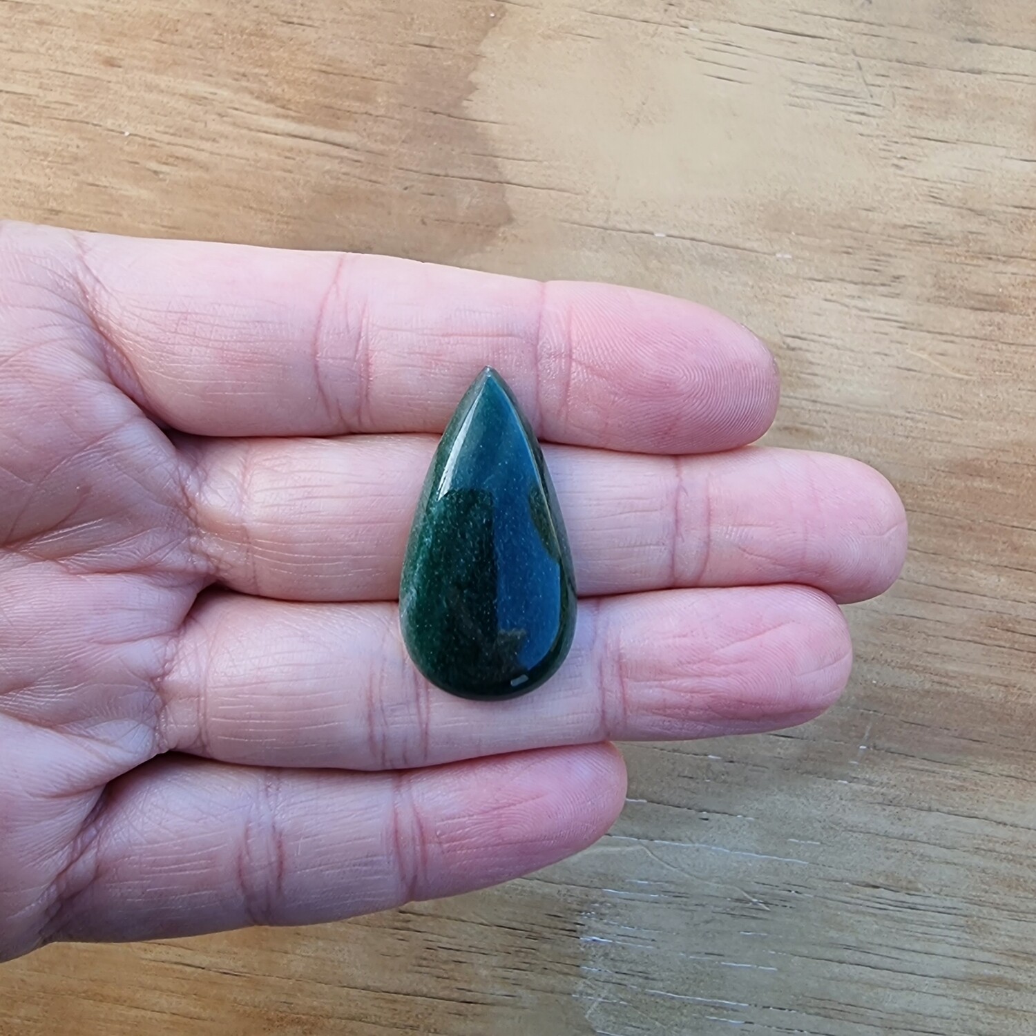 Dark Green Aventurine Cabochon / Pendant for jewelry making or diy craft projects 5.1gr