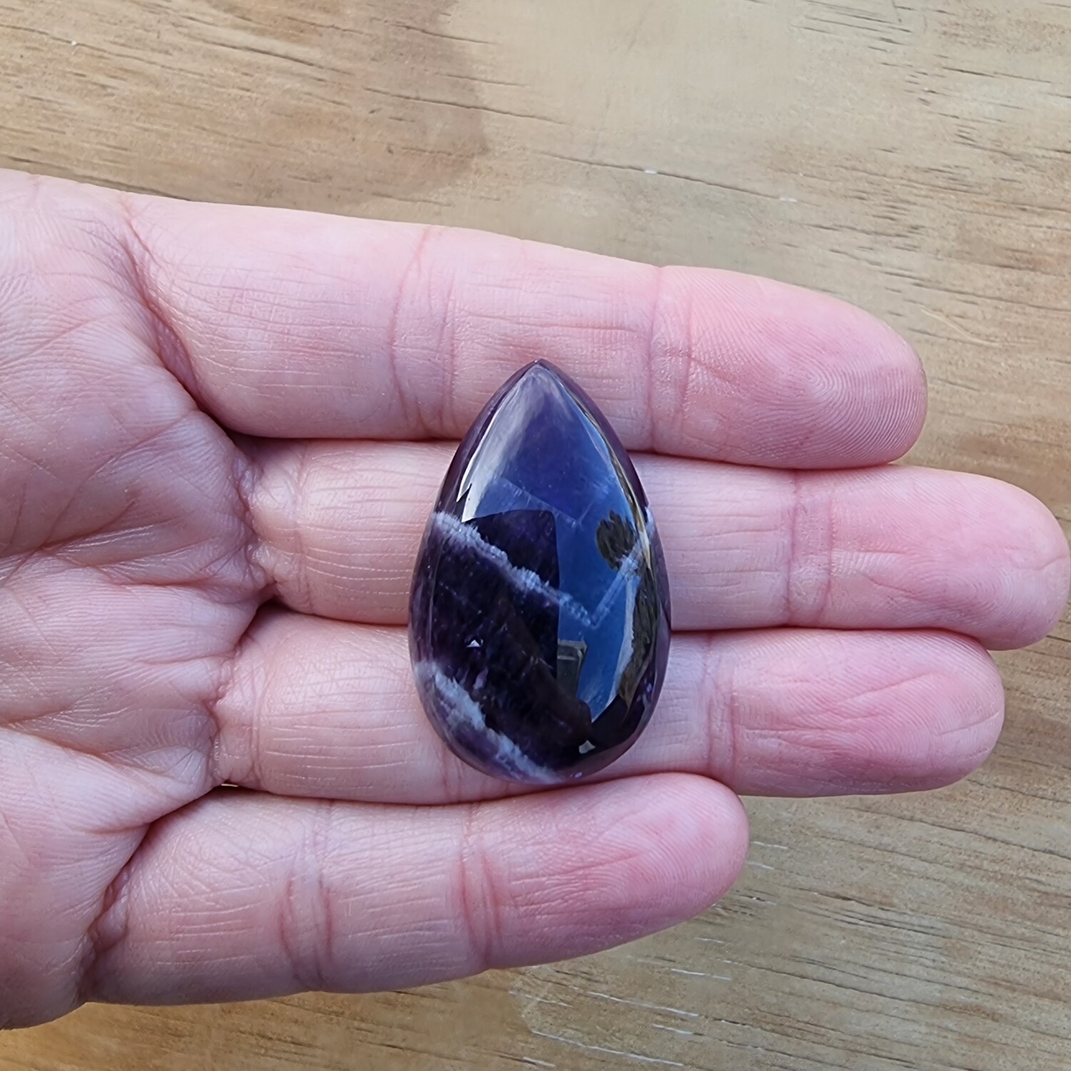 Chevron Amethyst Cabochon / Pendant for jewelry making or diy craft projects 10.2gr