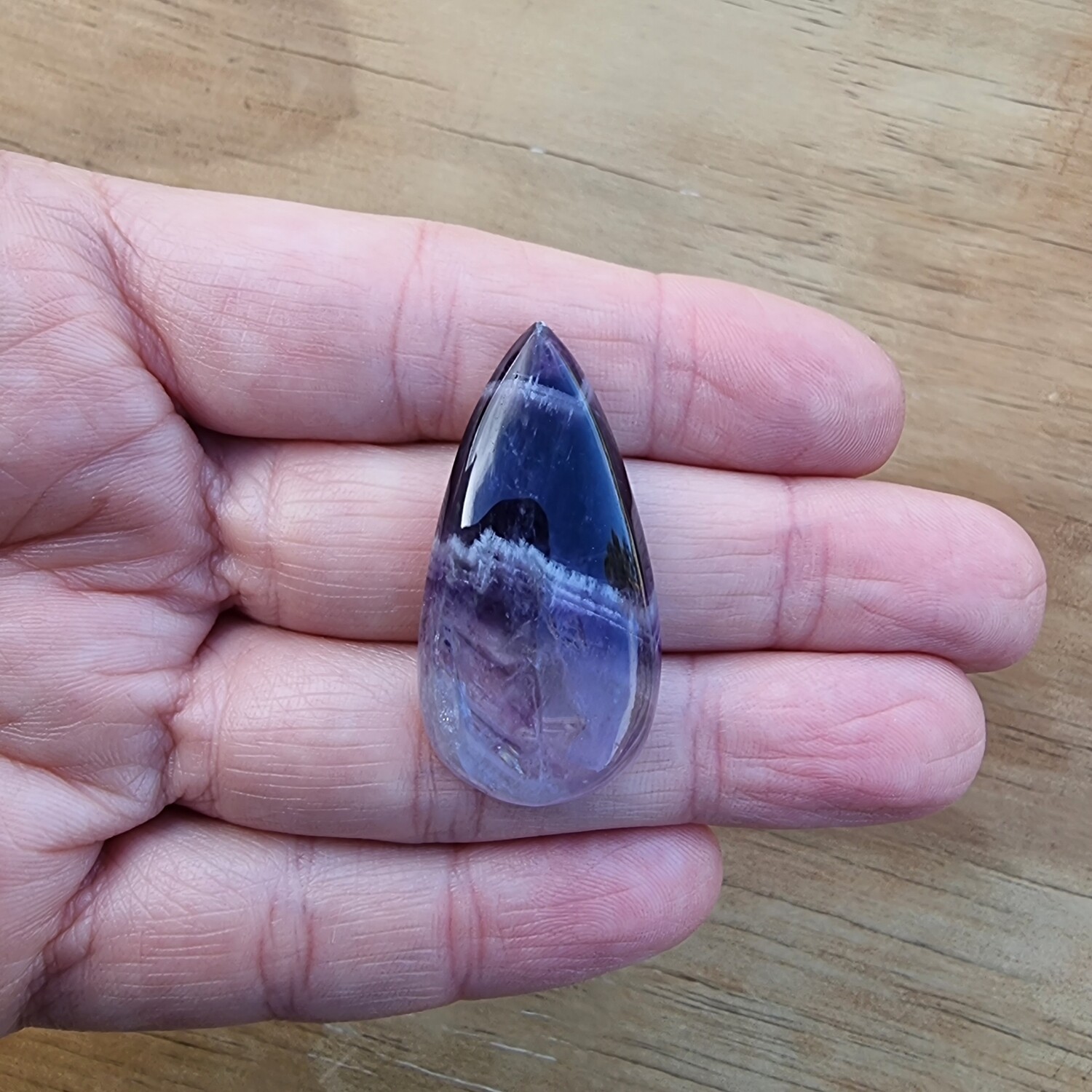 Chevron Amethyst Cabochon / Pendant for jewelry making or diy craft projects 9.4gr