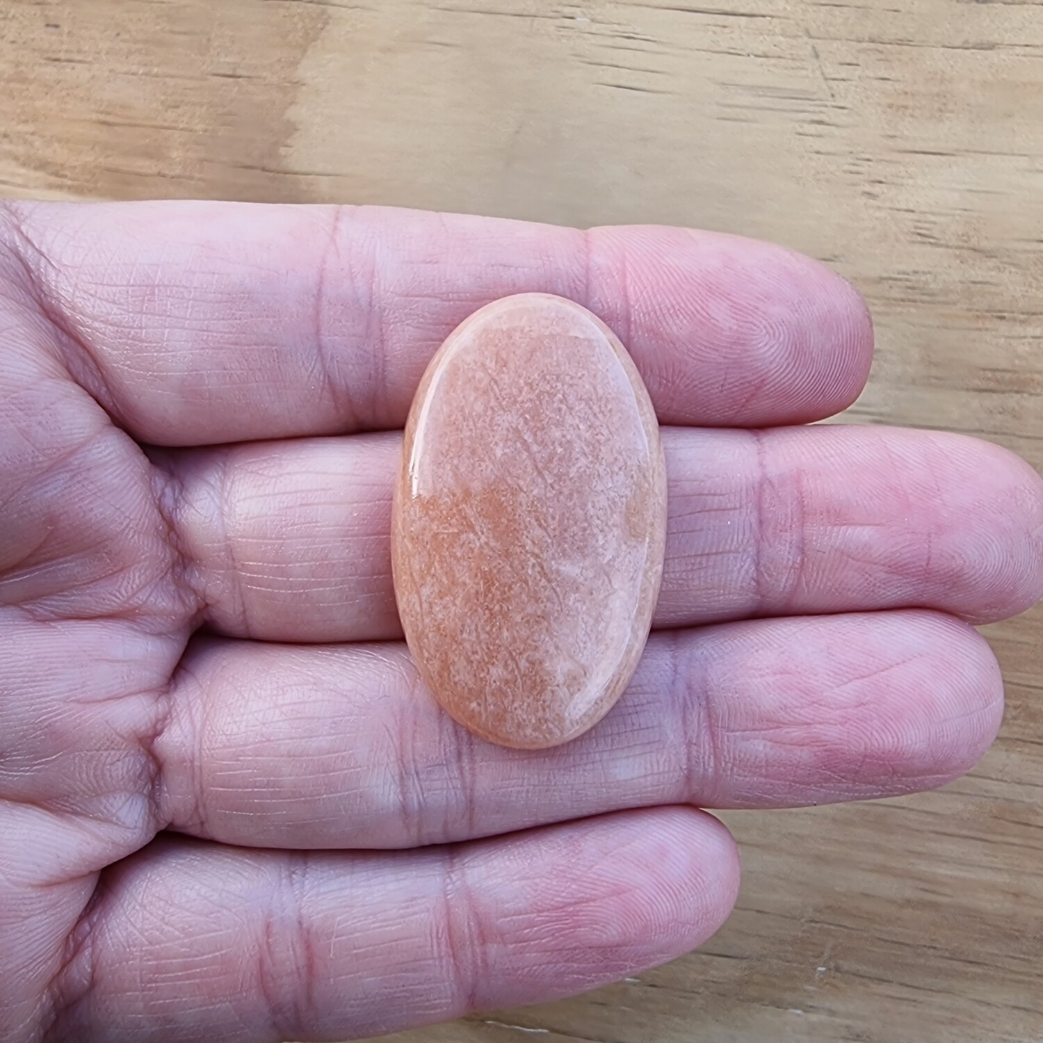 Peach Amazonite Cabochon / Pendant for jewelry making or diy craft projects 10.2gr