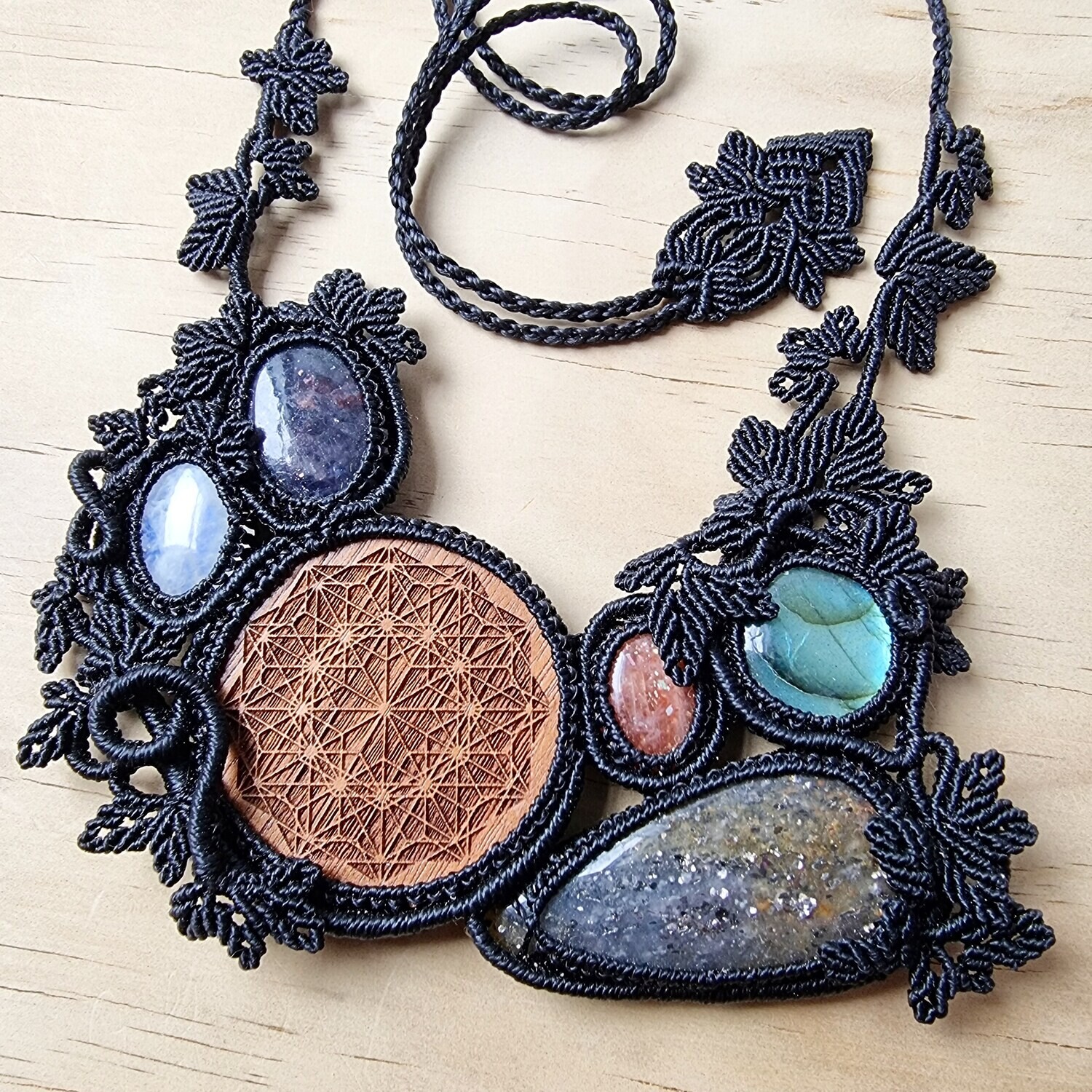 Galactic Connection Micromacrame Necklace