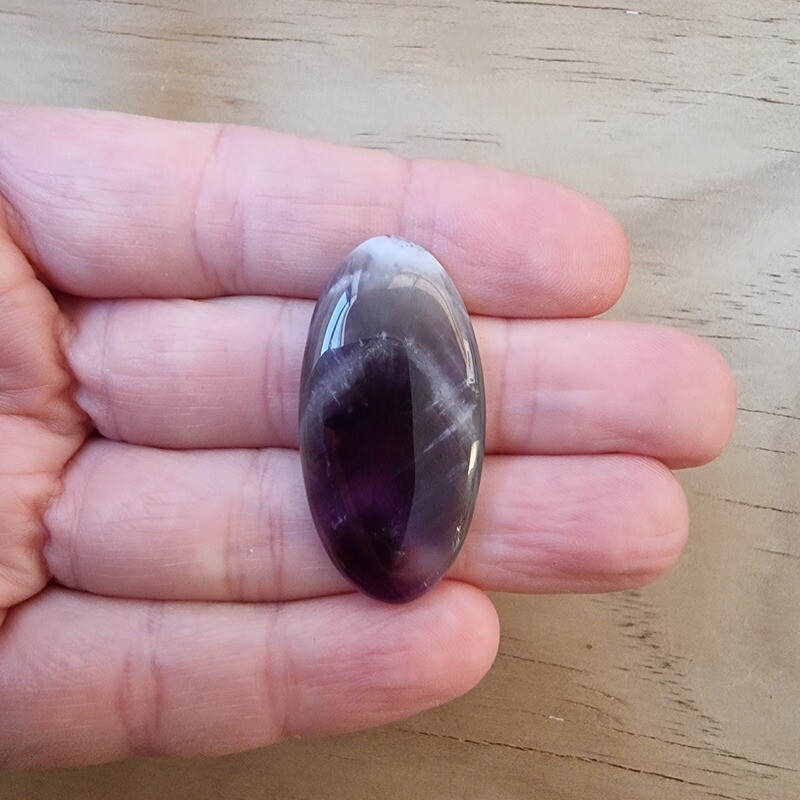 Chevron Amethyst Cabochon / Pendant for jewelry making or diy craft projects 7.8gr