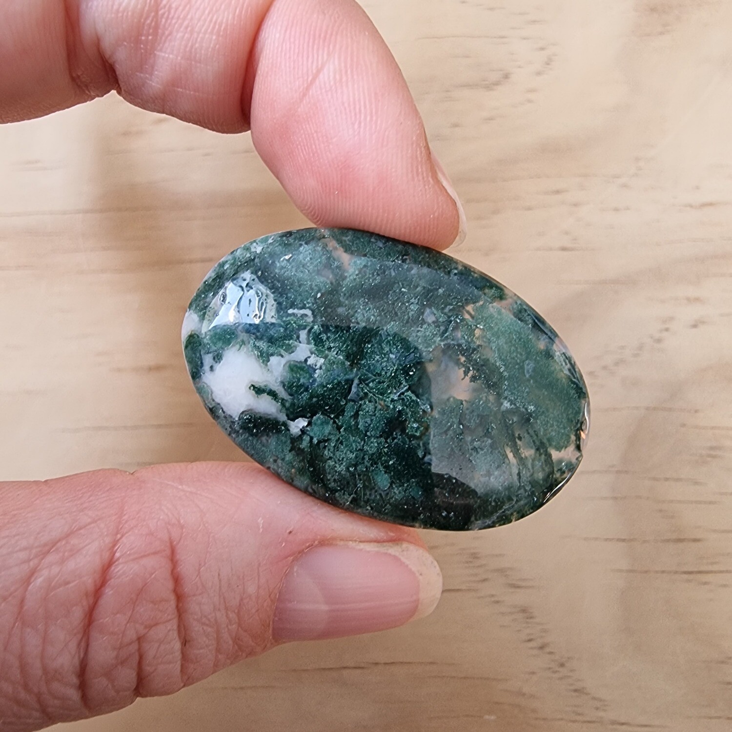 Moss Agate Cabochon / Pendant for jewelry making or diy craft projects 10.9gr