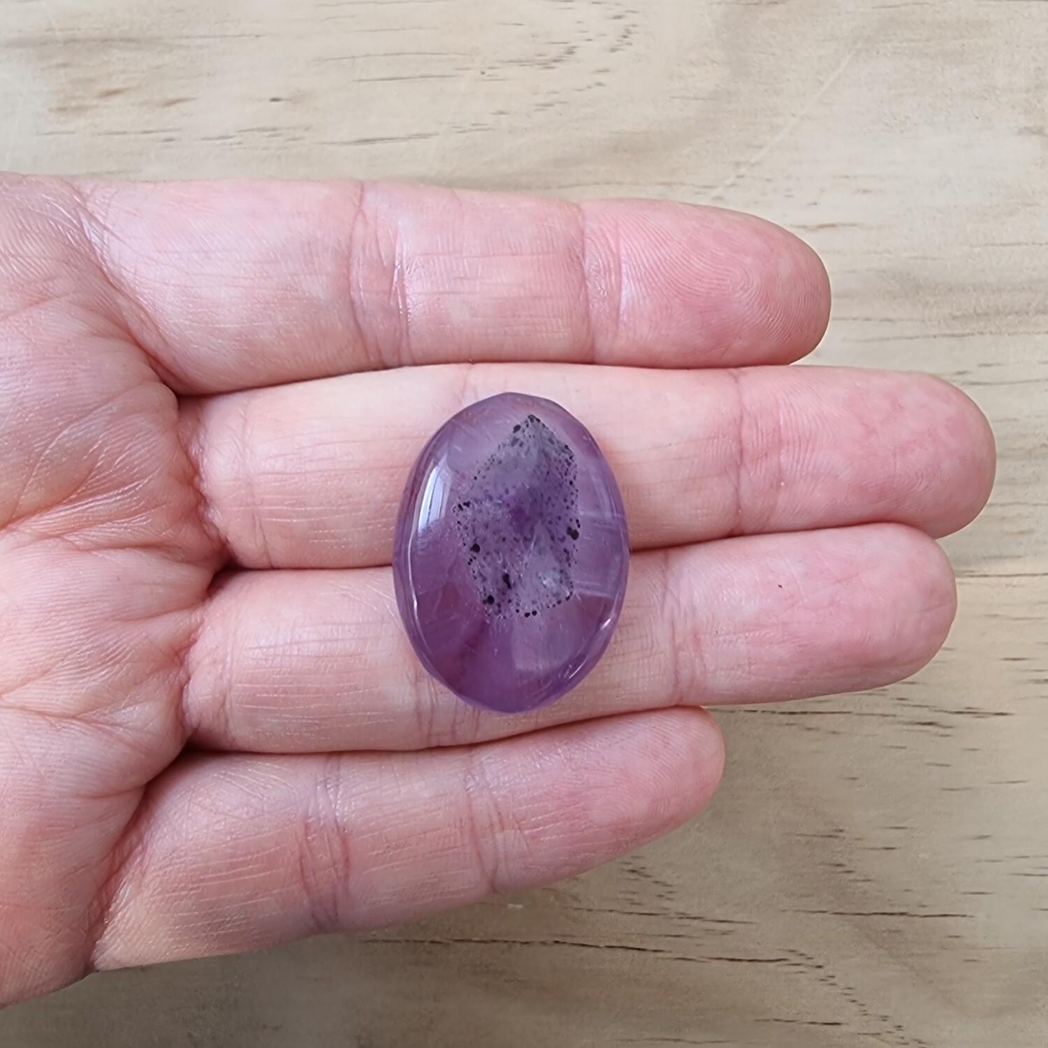 Trapiche Amethyst Cabochon / Pendant for jewelry making or diy craft projects 6.9gr
