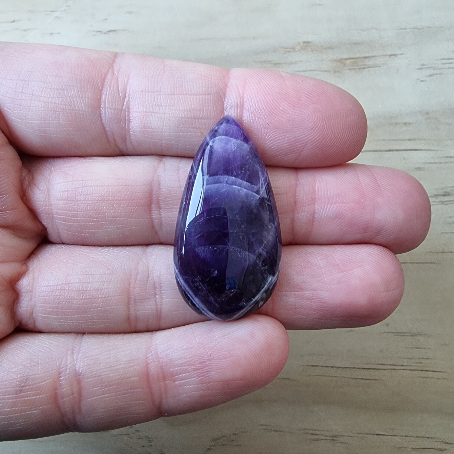 Chevron Amethyst Cabochon / Pendant for jewelry making or diy craft projects 7.8gr