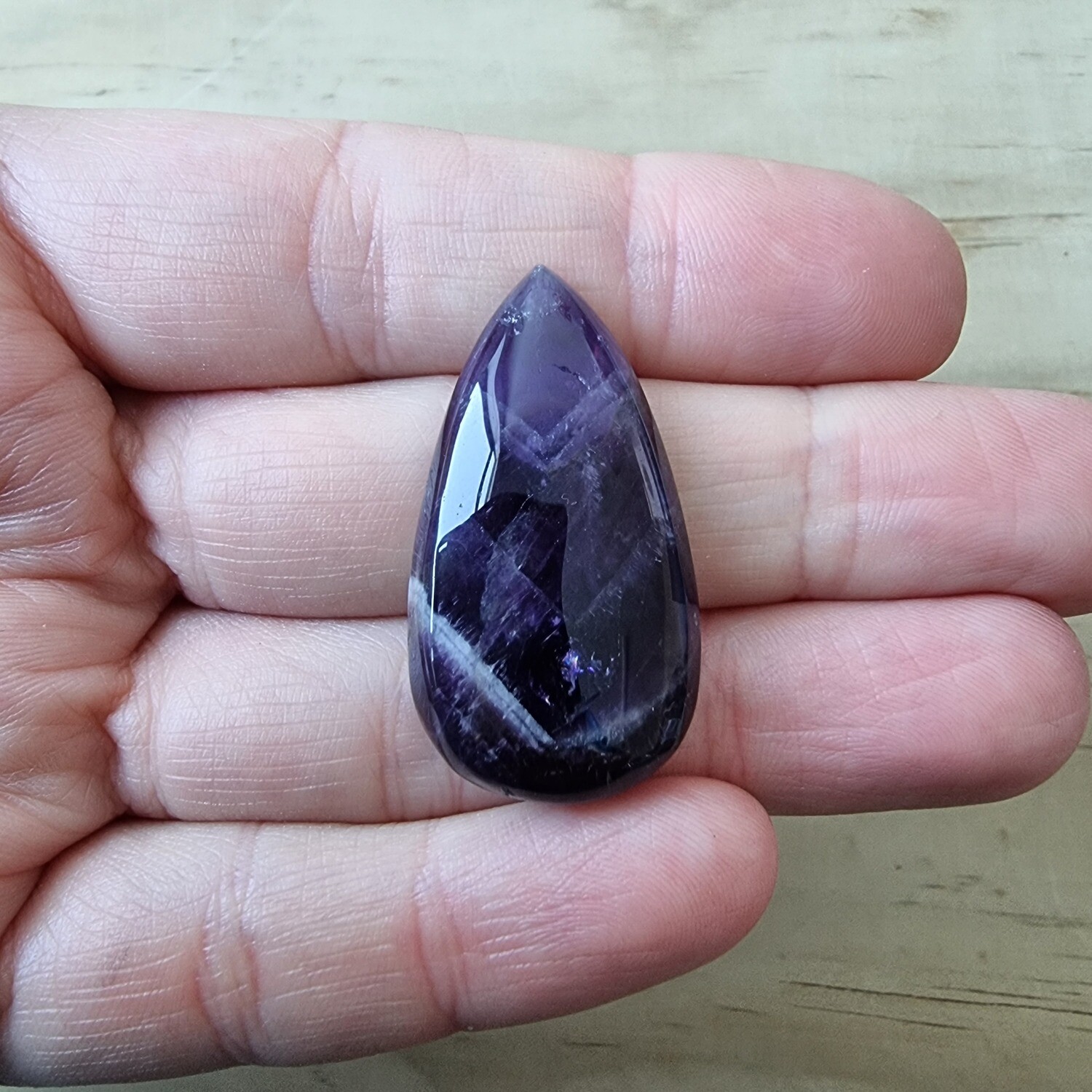 Chevron Amethyst Cabochon / Pendant for jewelry making or diy craft projects 9.7gr