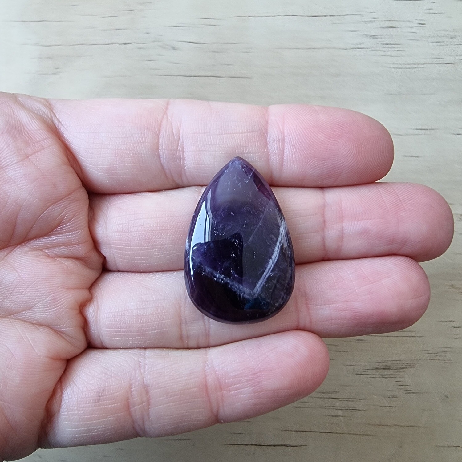 Chevron Amethyst Cabochon / Pendant for jewelry making or diy craft projects 7.7gr