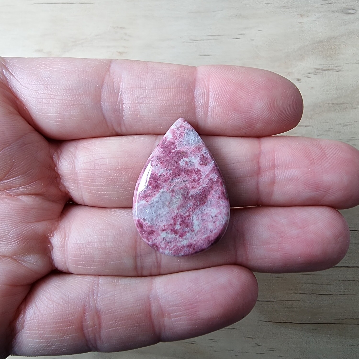 Thulite Cabochon / Pendant for jewelry making or diy craft projects 9.2gr