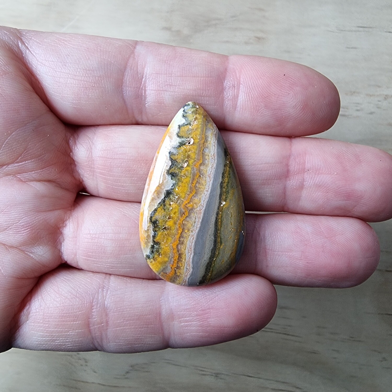 Bumblebee Jasper Cabochon / Pendant for jewelry making or diy craft projects 9.2gr