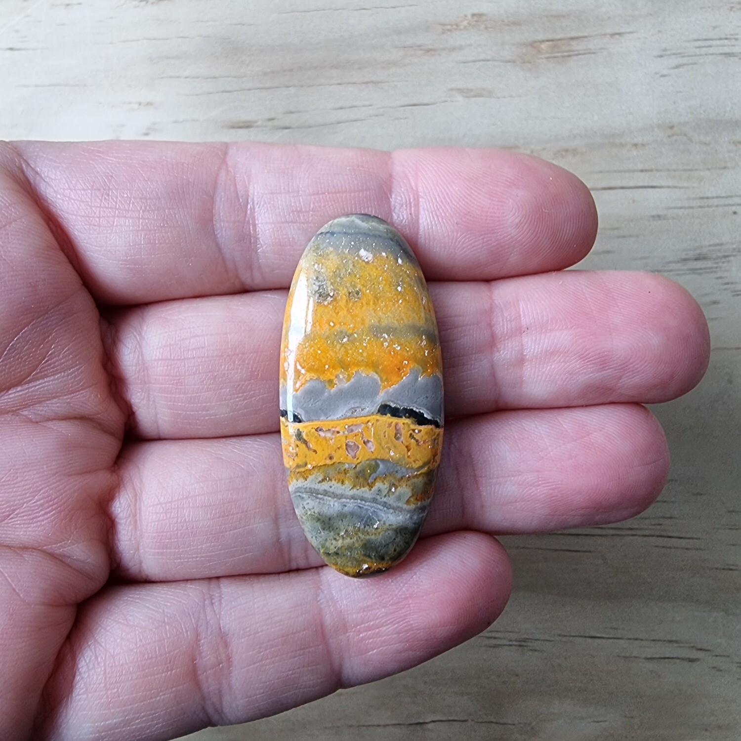 Bumblebee Jasper Cabochon / Pendant for jewelry making or diy craft projects 9.4gr