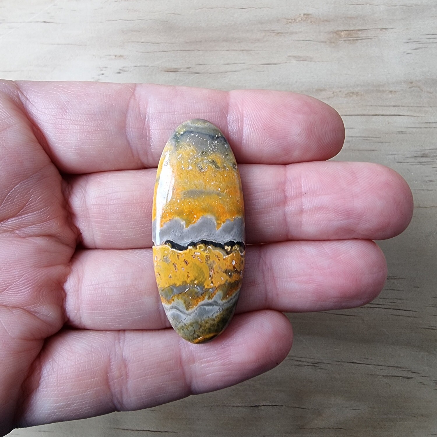 Bumblebee Jasper Cabochon / Pendant for jewelry making or diy craft projects 9.8gr