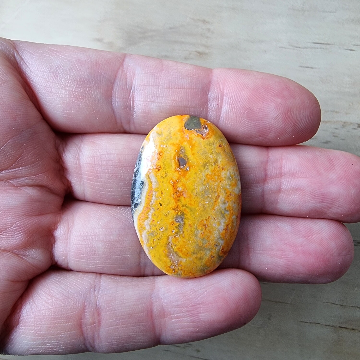 Bumblebee Jasper Cabochon / Pendant for jewelry making or diy craft projects 9.8gr