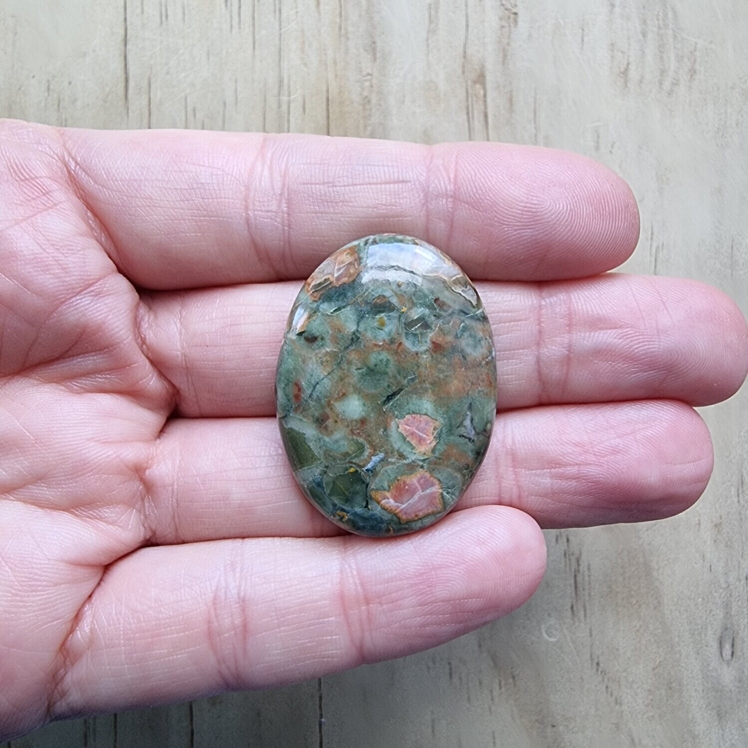 Rainforest Jasper Cabochon / Pendant for jewelry making or diy craft projects 12.6gr