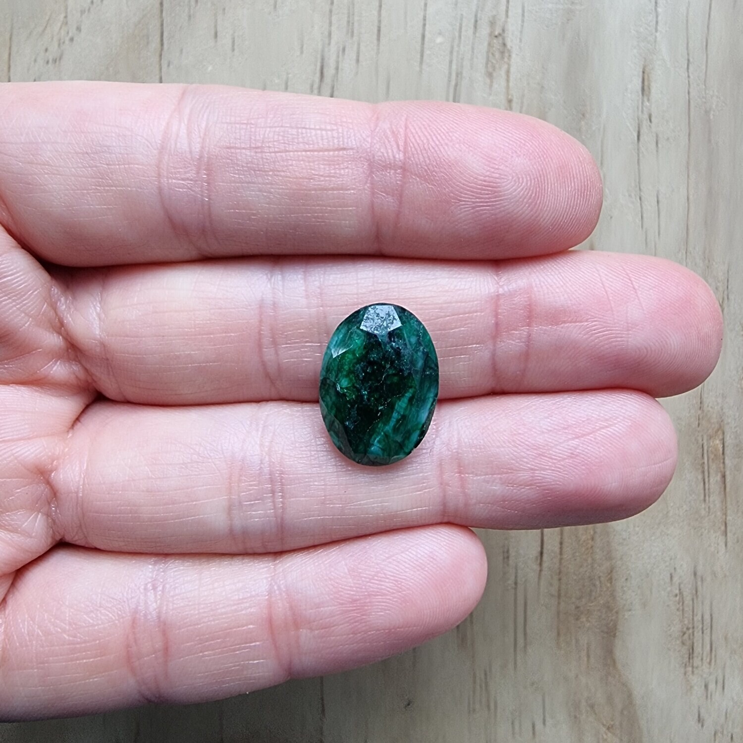 Dyed Emerald Cabochon / Pendant for jewelry making or diy craft projects 2.3gr