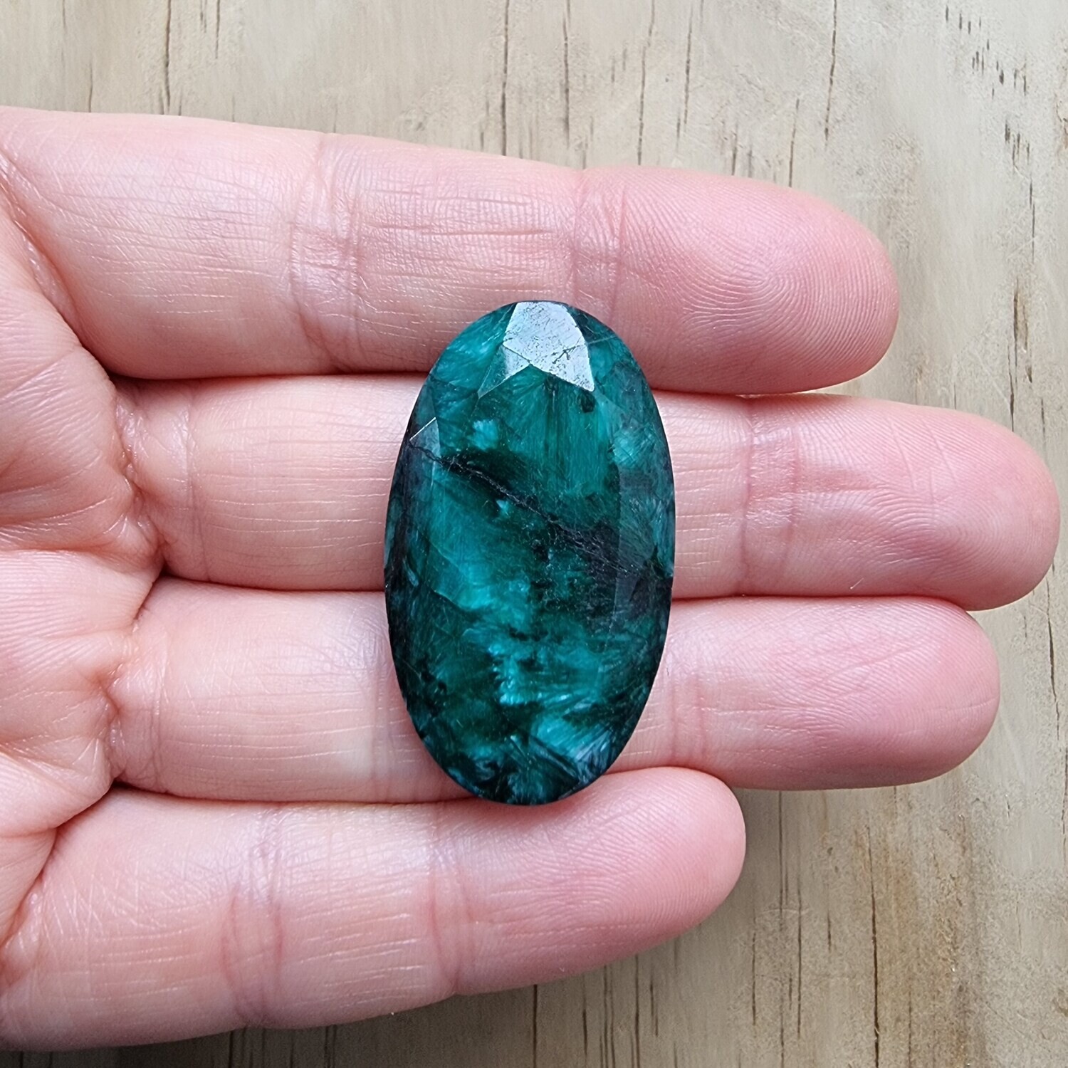 Dyed Emerald Cabochon / Pendant for jewelry making or diy craft projects 11.5gr