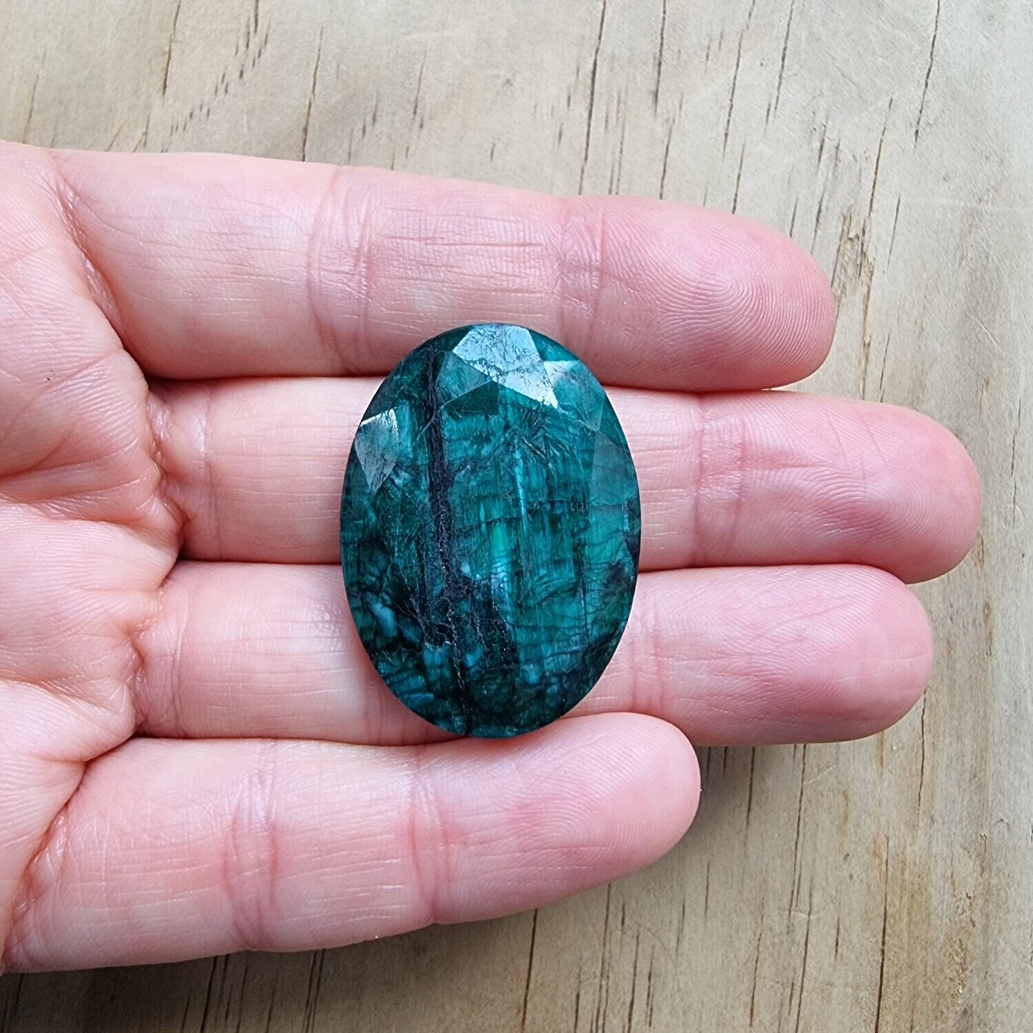 Dyed Emerald Cabochon / Pendant for jewelry making or diy craft projects 13.3gr