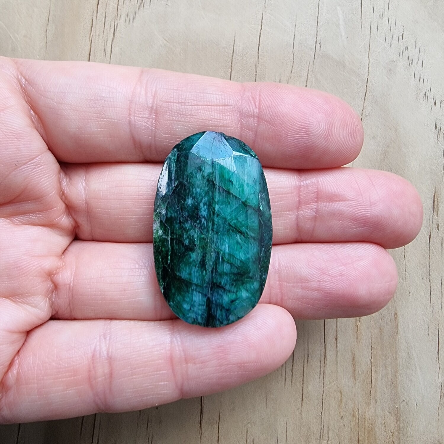 Dyed Emerald Cabochon / Pendant for jewelry making or diy craft projects 14.1gr