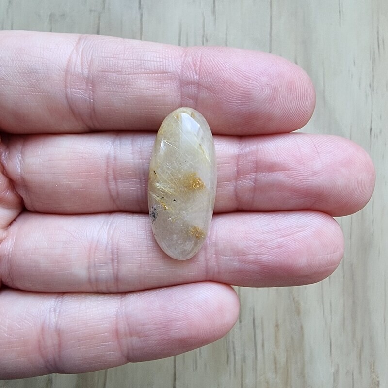 Golden Rutilated Quartz Cabochon / Pendant for jewelry making or diy craft projects 4.4gr